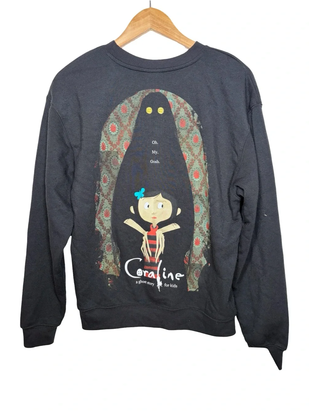 Coraline the other mother shadow Graphic Crewneck Sweater - Black